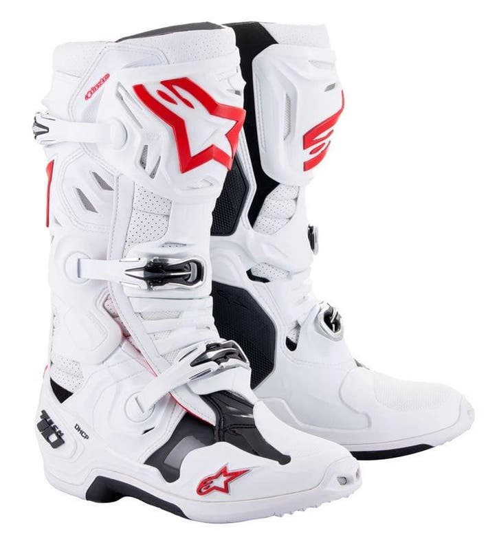 Alpinestars Tech 10 Supervented Wit Felrood, Motoren, Kleding | Motorkleding, Heren, Nieuw met kaartje, Laarzen, Verzenden
