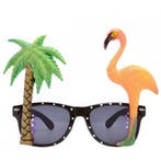 Tropische carnaval verkleed party bril met flamingo en pal.., Verzenden, Nieuw