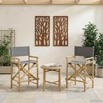 vidaXL Vouwbare Regisseursstoel 2 pcs Naturel Bamboe, Tuin en Terras, Tuinstoelen, Verzenden, Nieuw, Hout