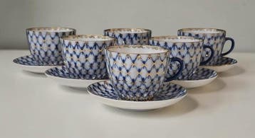 Lomonosov Imperial Porcelain Factory - Koffieservies voor 6