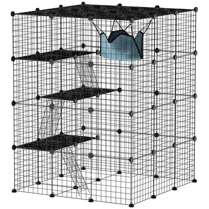 Kattenkooi Voor Binnen 4-verdiepingen DIY-Kattenverblijf Met, Diversen, Schoolbenodigdheden, Nieuw, Verzenden