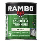 Rambo Pantserbeits Schuur & Tuinhuis Zijdeglans RAL 9010 |, Verzenden, Wit, Nieuw, Beits