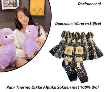 6 Paar Thermo Dikke Alpaka Sokken met 100% Wol, Verzenden, Nieuw