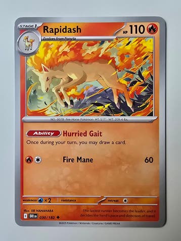 RAPIDASH (DESTINED RIVALS 030/182) (TRADING CARD), Verzenden, Gebruikt