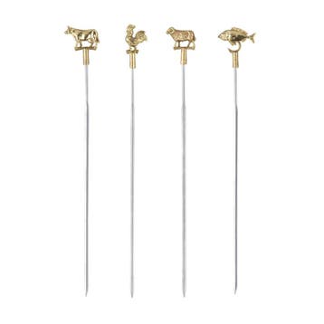 Triangle Professionele Grillspiezen Set – RVS & Messing, Ophalen of Verzenden, Nieuw