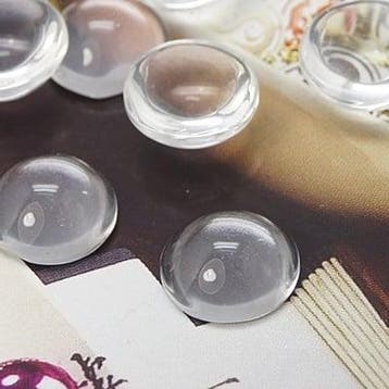 4 x cabochon glas transparant rond Ø 12mm, Ophalen of Verzenden, Nieuw, Overige typen