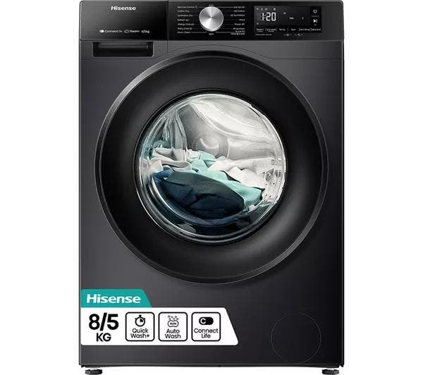 Hisense WD3S8043BB3 - Was-droogcombinatie - 8 kg wassen - 5, Witgoed en Apparatuur, Was-droogcombinaties, Nieuw, 85 tot 90 cm