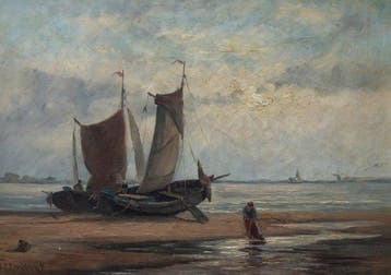 Johannes Herman Barend Koekkoek (1840-1912) - Aufliegende, Antiek en Kunst, Kunst | Schilderijen | Klassiek