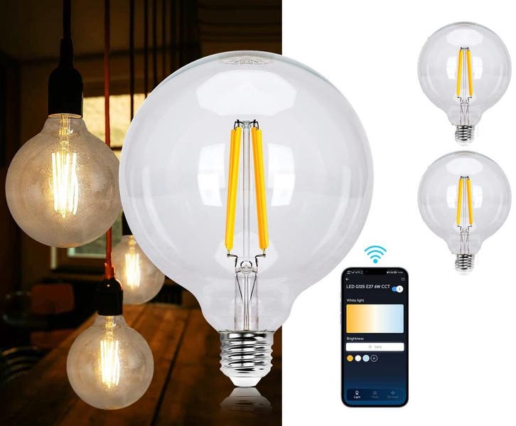 E27 LED lamp - Dimbaar - Filament lamp - 6W - 2 stuks - Aigo, Huis en Inrichting, Lampen | Losse lampen, Zo goed als nieuw, Verzenden
