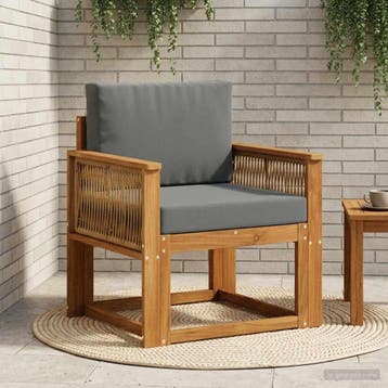 vidaXL Buiten Midden Sofa Massief Acaciahout Natuurlijk en, Tuin en Terras, Verzenden, Nieuw