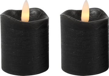 Countryfield LED kaarsen/stompkaarsenen - 2x st - zwart - D5, Ophalen of Verzenden, Zo goed als nieuw