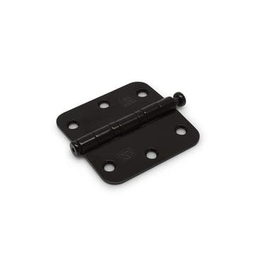 Kogellagerscharnier 76x76mm afgerond RVS/zwart, Verzenden, Nieuw
