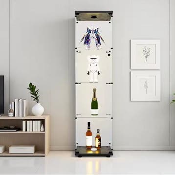 Glazen Vitrinekast met LED – 4-Laags Gehard Glas Displaykast, Huis en Inrichting, Kasten | Vitrinekasten, Verzenden, Nieuw