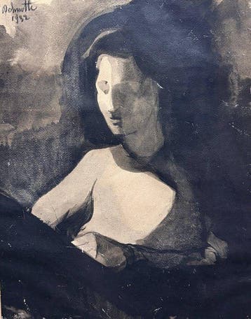 Marcel Delmotte Belga (1901-1984) - Dipinto di una Donna