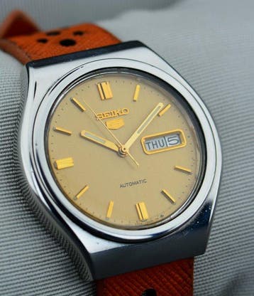 Seiko - 5 Automatic Jumbo Yellow Dial - Zonder minimumprijs