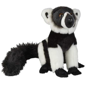 Vari/maki aap knuffel - pluche - zwart/wit - 28 cm, Verzenden, Nieuw