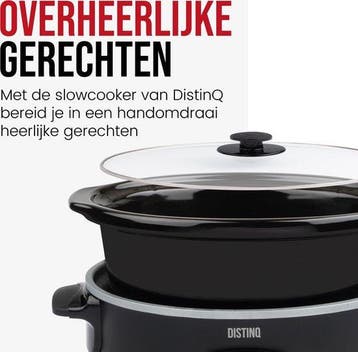 2dekans | DistinQ Digitale Slowcooker 6 liter met Timer –, Huis en Inrichting, Keuken | Keukenbenodigdheden, Ophalen of Verzenden