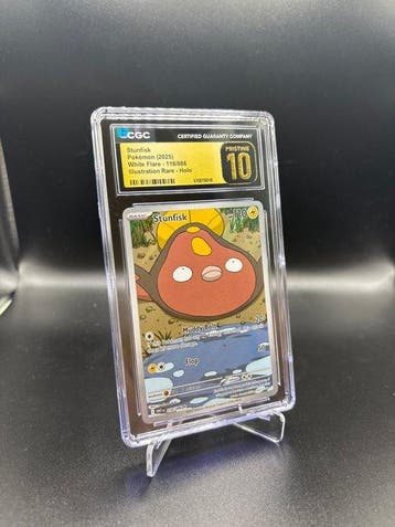 Pokémon - 1 Graded card Stunfisk Pop 3! White Flare - CGC, Nieuw