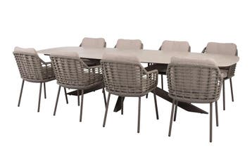 Taste Puglia/Prado 8-persoons Deens ovale tuinset 300x110, Verzenden, Nieuw, Rvs, Tuinset
