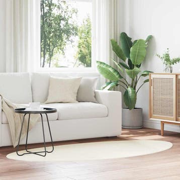 vidaXL Tapijt HUARTE Crèmekleurig 80 x 150 cm Polyester, Verzenden, Nieuw, Crème
