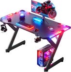 Gaming bureau - Gaming desk - Gaming tafel - 100x60 cm - Zwa, Verzenden, Zo goed als nieuw