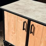 Buitenkeuken Douglas en staal met opbergkast en Beige HPL, Nieuw