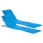 [en.casa] Strandmat Cellorigo met rugleuning set van 2 blauw, Tuin en Terras, Tuinsets en Loungesets, Verzenden, Nieuw