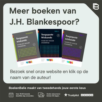 Inleiding tot de toegepaste statistiek Uitwerkingen van de, Boeken, Verzenden, Zo goed als nieuw, J.H. Blankespoor
