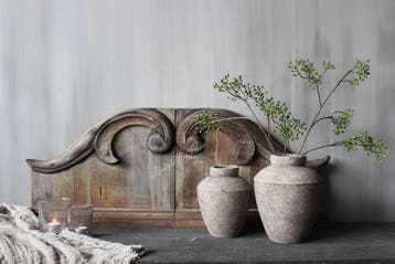 Sobere stenen kruik taupe / black 26 x 22 cm, Ophalen of Verzenden, Nieuw