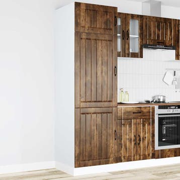 vidaXL Keukenkast Lucca bewerkt hout gerookt eikenkleurig, Huis en Inrichting, Verzenden, Nieuw, Bruin