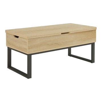 Salontafel Rauli eikenkleurig en zwart 100x50x47 cm [en.casa, Verzenden, Nieuw