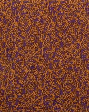 Polyester Satijn Paisley Paars/Oranje, Hobby en Vrije tijd, Stoffen en Lappen, Nieuw, Paars