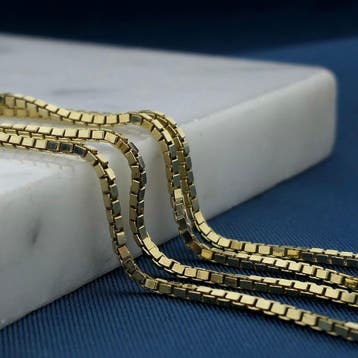 Gouden Venetiaanse schakelketting, Ophalen of Verzenden, Gebruikt, Goud, Goud