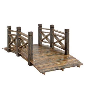 Houten Brug Met Leuning Tuinbrug Van Sparrenhout Vijverbrug, Verzenden, Nieuw