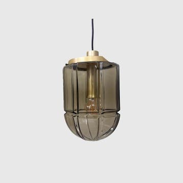 Vintage Peill & Putzler hanglamp - rookglas, Nieuw