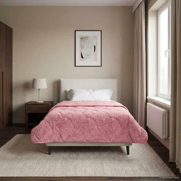vidaXL Winter Dekbed Roze 140 x 220 cm Microfiber en Teddy, Verzenden, Nieuw, Roze