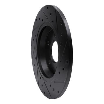 R1 09-25 Audi A4 Left Drilled & Slotted Black Brake Rotor, Ophalen of Verzenden, Nieuw