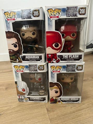 Funko - Funko Pop - Justice League - Lot de 4 (Aquaman 205,