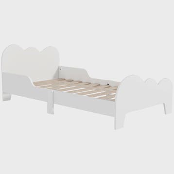 Wit Kinderbed 140x70 cm met Wolk Thema en Veiligheidsrekje, Verzenden, Nieuw