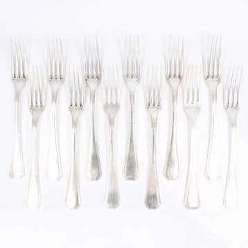 NO RESERVE - Christofle - Model América - Dinervork -, Antiek en Kunst, Antiek | Meubels | Tafels