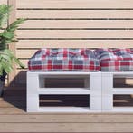 vidaXL Palletkussen 60x60x12 cm stof ruitpatroon rood, Huis en Inrichting, Verzenden, Nieuw, Rood