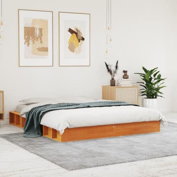 vidaXL Bedframe zonder matras massief grenenhout wasbruin, Bruin, Verzenden, Overige maten, 200 cm