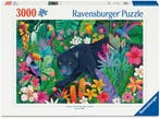 Panther in Flowery Jungle Puzzel (3000 stukjes) |, Hobby en Vrije tijd, Denksport en Puzzels, Verzenden, Nieuw