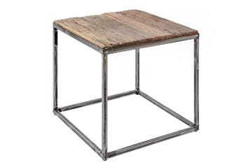 industrieele bijzettafel BARRACUDA 40cm gerecycled hout met, Huis en Inrichting, Tafels | Sidetables, Ophalen of Verzenden, Nieuw