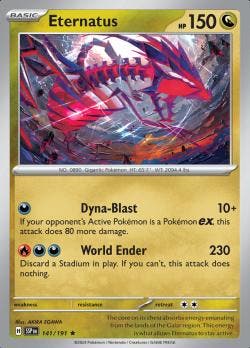 Eternatus 141/191 holo surging sparks, Ophalen of Verzenden, Nieuw, Losse kaart, Foil