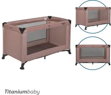 Titaniumbaby Campingbed SMART Jordan 60x120 cm Taupe, Kinderen en Baby's, Verzenden, Nieuw