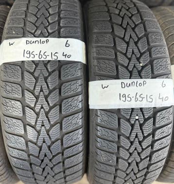 2x 195-65-15 Dunlop Winter 2x 6mm €40 Per Band 195 65 15, Ophalen, Gebruikt, 15 inch, Winterbanden