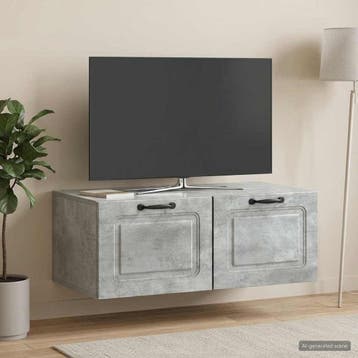 vidaXL Wandbeugel TV-kast Betongrijs 78,5 x 41 x 30 cm, Minder dan 50 cm, Verzenden, Nieuw, Minder dan 100 cm