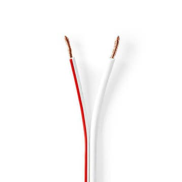 Witte speaker-Kabel 2x 2,50 mm2 OFC Koperkern 15 meter, Ophalen of Verzenden, Nieuw, Luidsprekerkabel