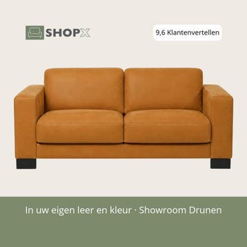 Leren bank Clear - 2,5 zits - Kenia Cognac (cognac) - Poten, Huis en Inrichting, Bohemian, Eigentijds, Modern, Retro, Vintage